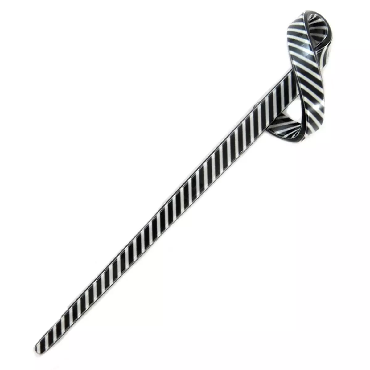 les trésors de lily Picot à chignon créateur 'Sissi' noir blanc 15x4 cm [Q0127]