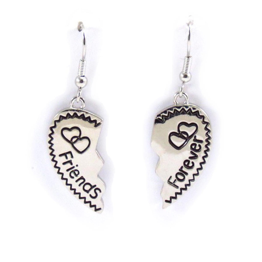 Boucles Créateur \'Friends Forever\' argenté - [J6685]