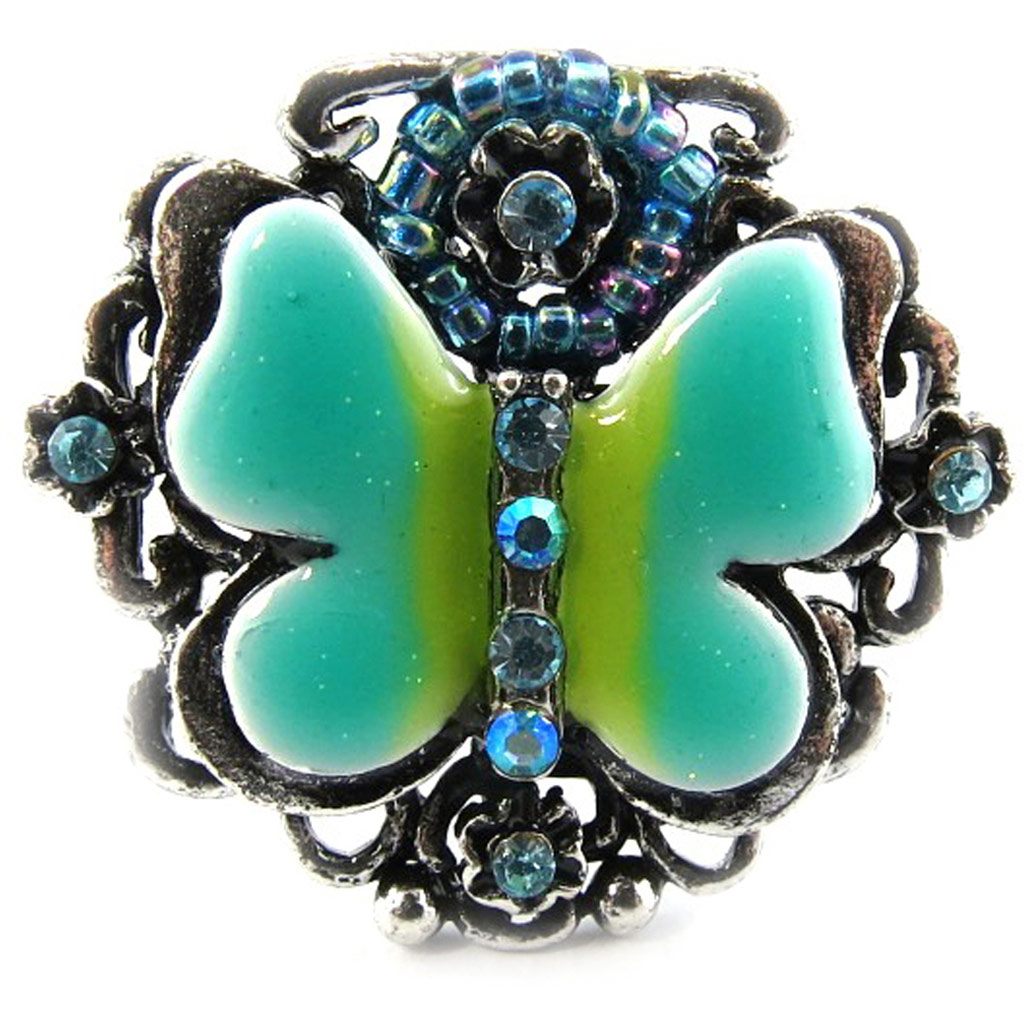 Bague Créateur \'Bouquet Fleury\' turquoise - [G0164]