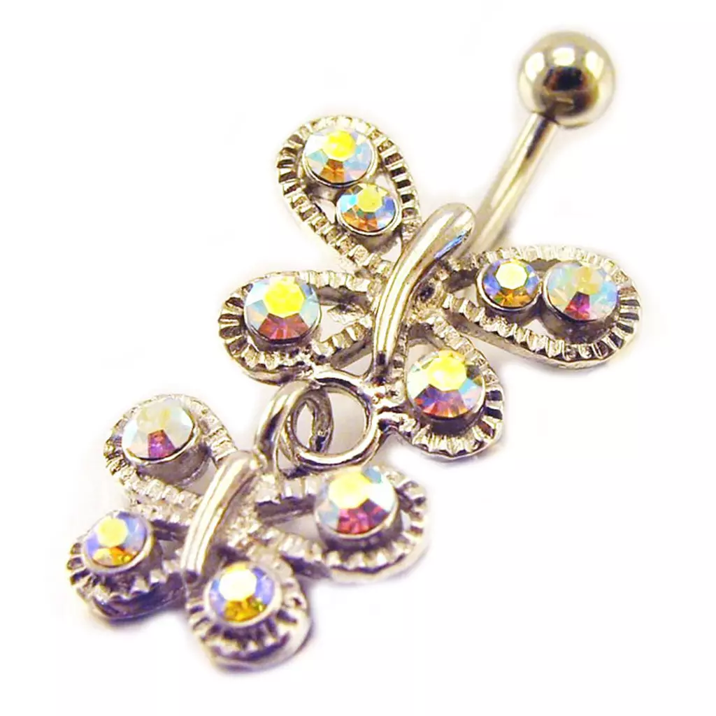 les trésors de lily Body Piercing 'Papillons' Blanc Boréal [E9999]