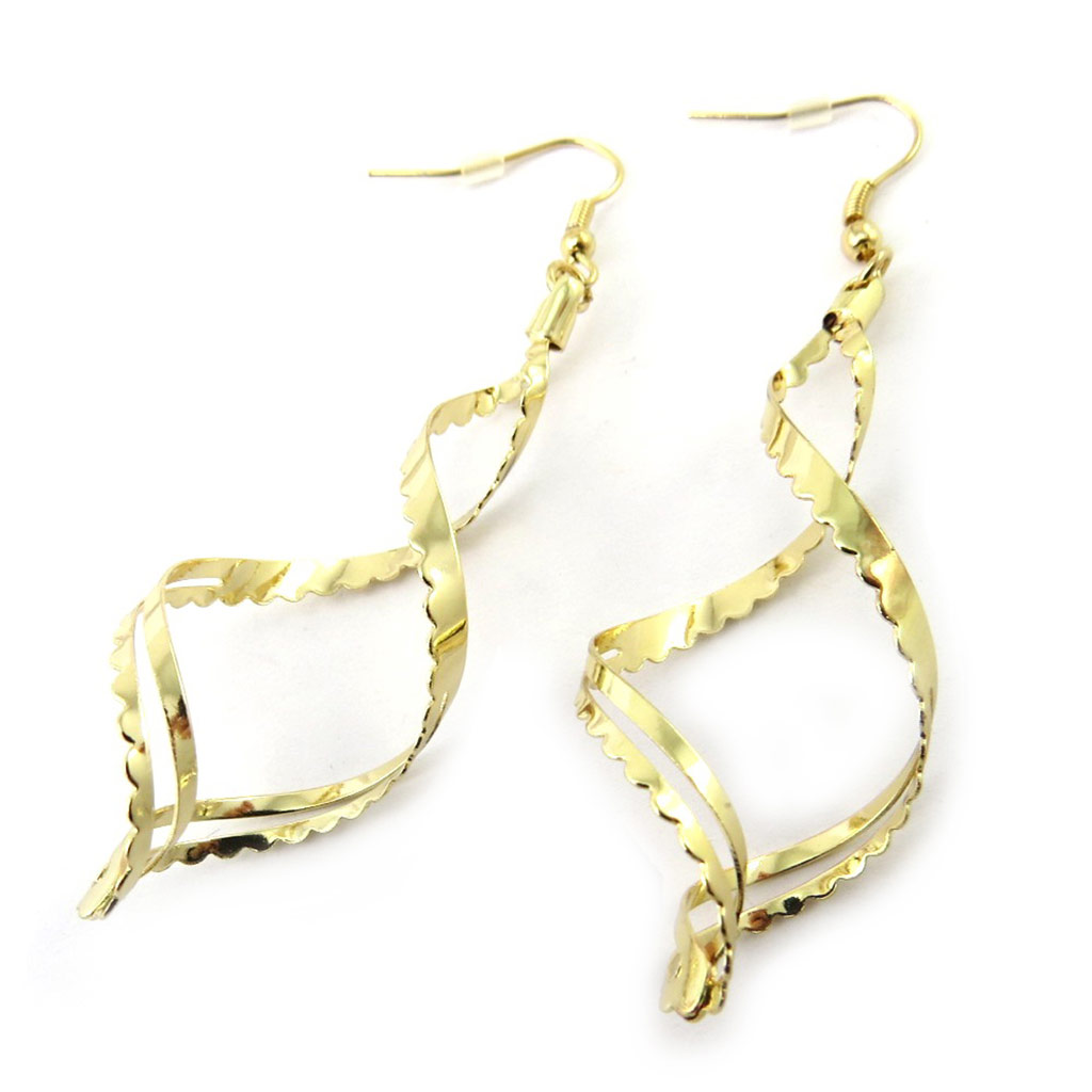 Boucles Créateur \'Chorégraphie\' doré (géométriques) - [N3694]
