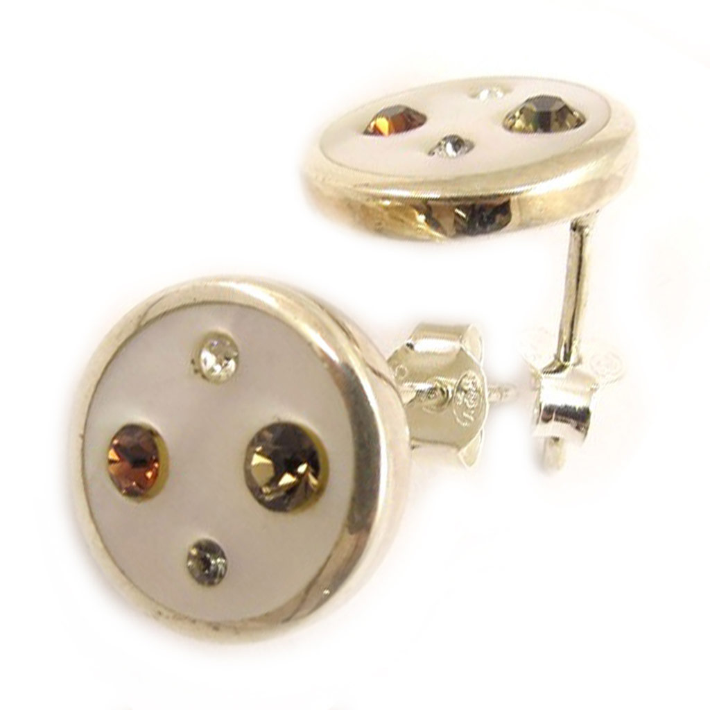 Boucles Argent \'Magie\' nacré/blanc/  - [D0478]