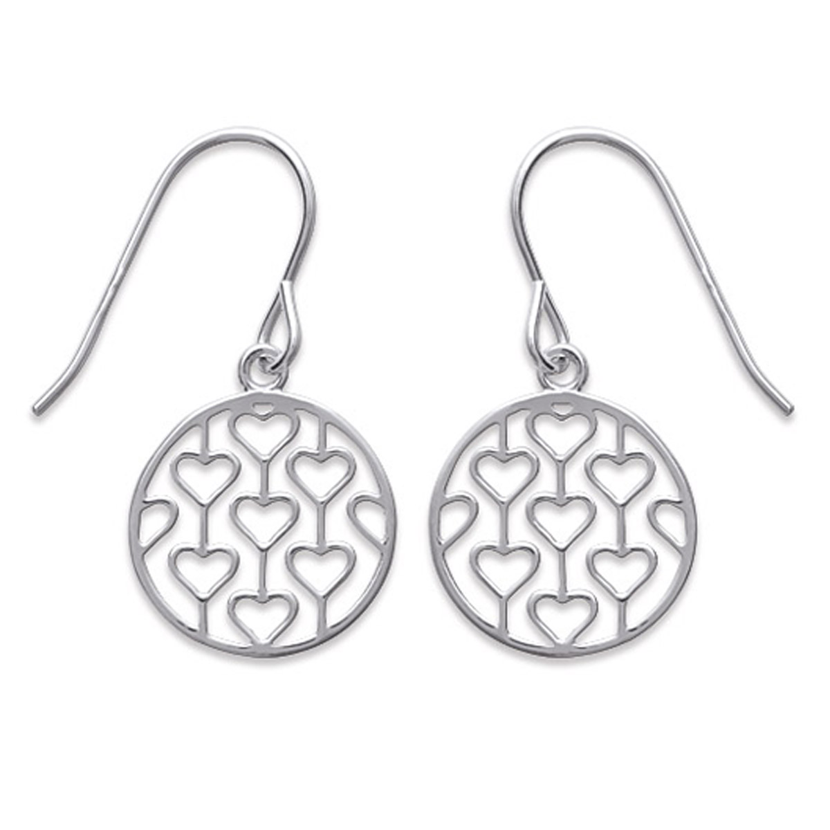 Boucles Argent \'Love\' argenté (rhodié) - 15 mm - [P0186]