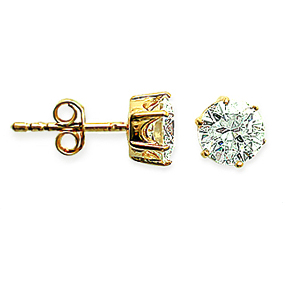 Boucles plaqué or \'Essentiel\' Blanc doré - 7 mm - [F0027]