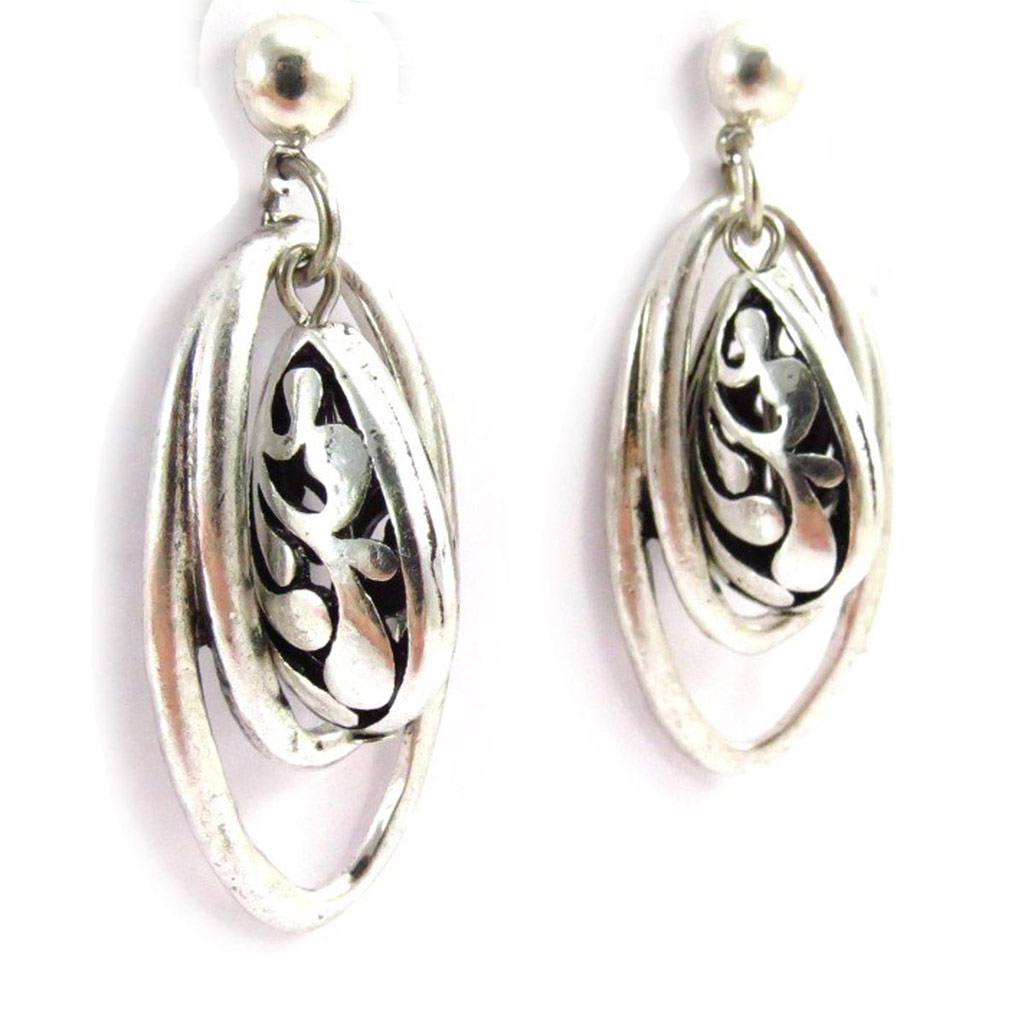 Boucles Créateur \'Cunégonde\' argenté - [J6820]