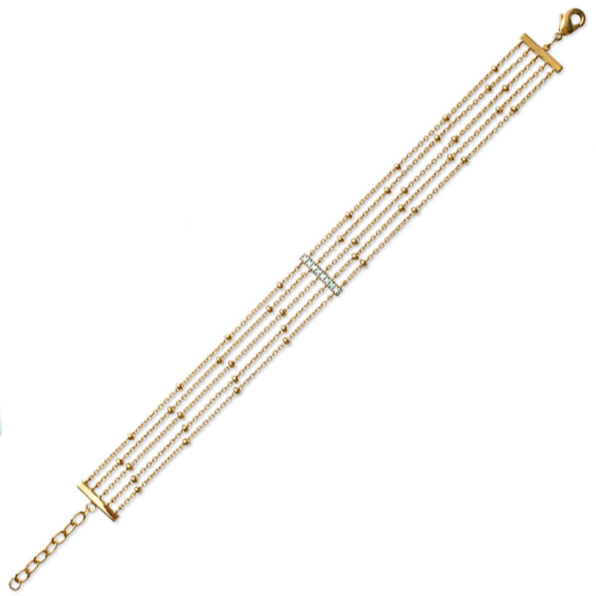 Bracelet Plaqué or \'Sissi\' blanc doré - 18 cm 12 cm - [P0195]