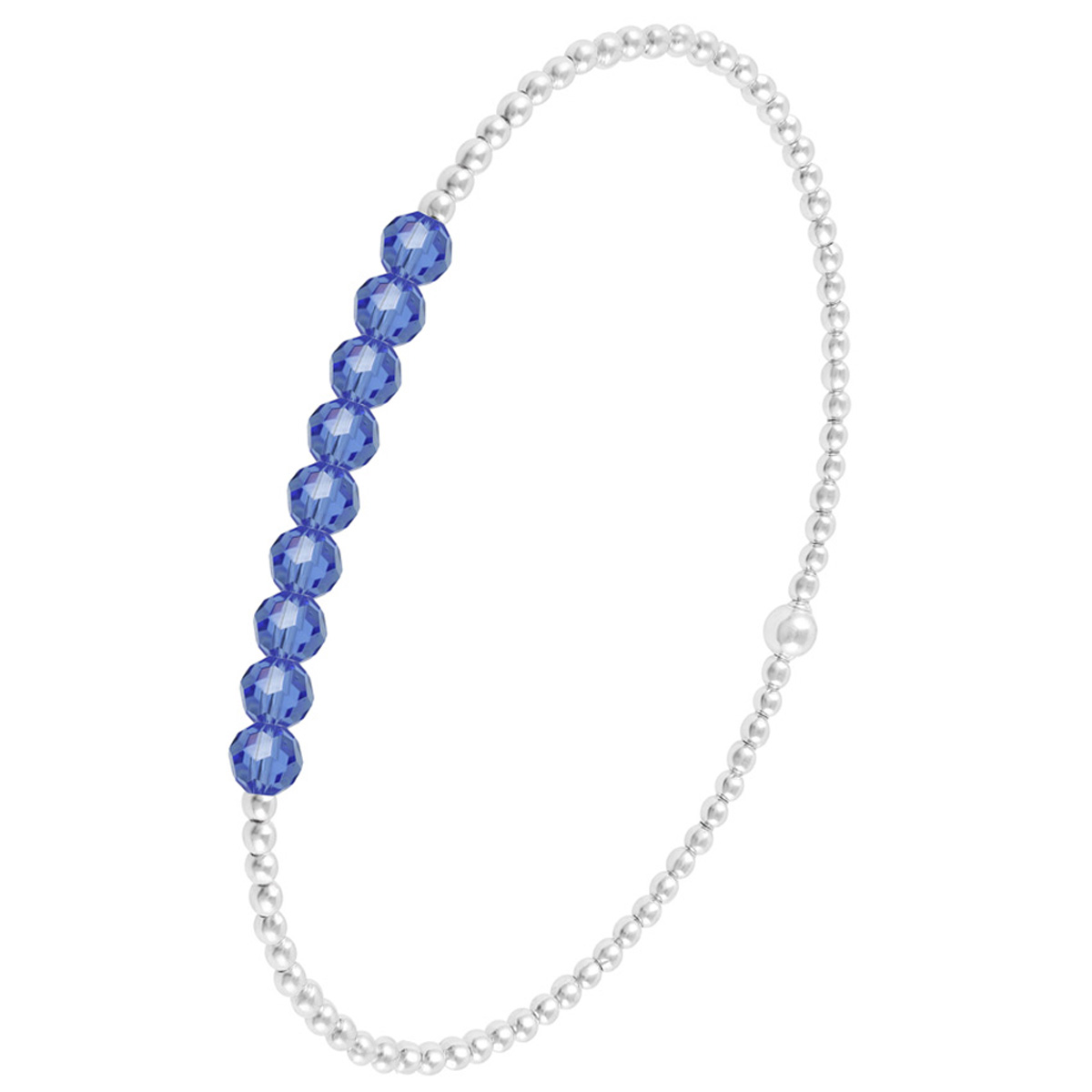Bracelet argent artisanal \'Boho\' bleu argenté - 33x4 mm - [R0939]