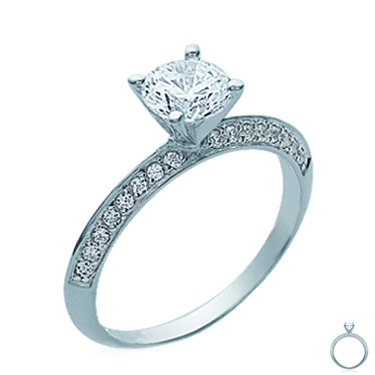 Bague Argent \'Unique\' blanc argenté (rhodié) - 6 mm - [K7660]