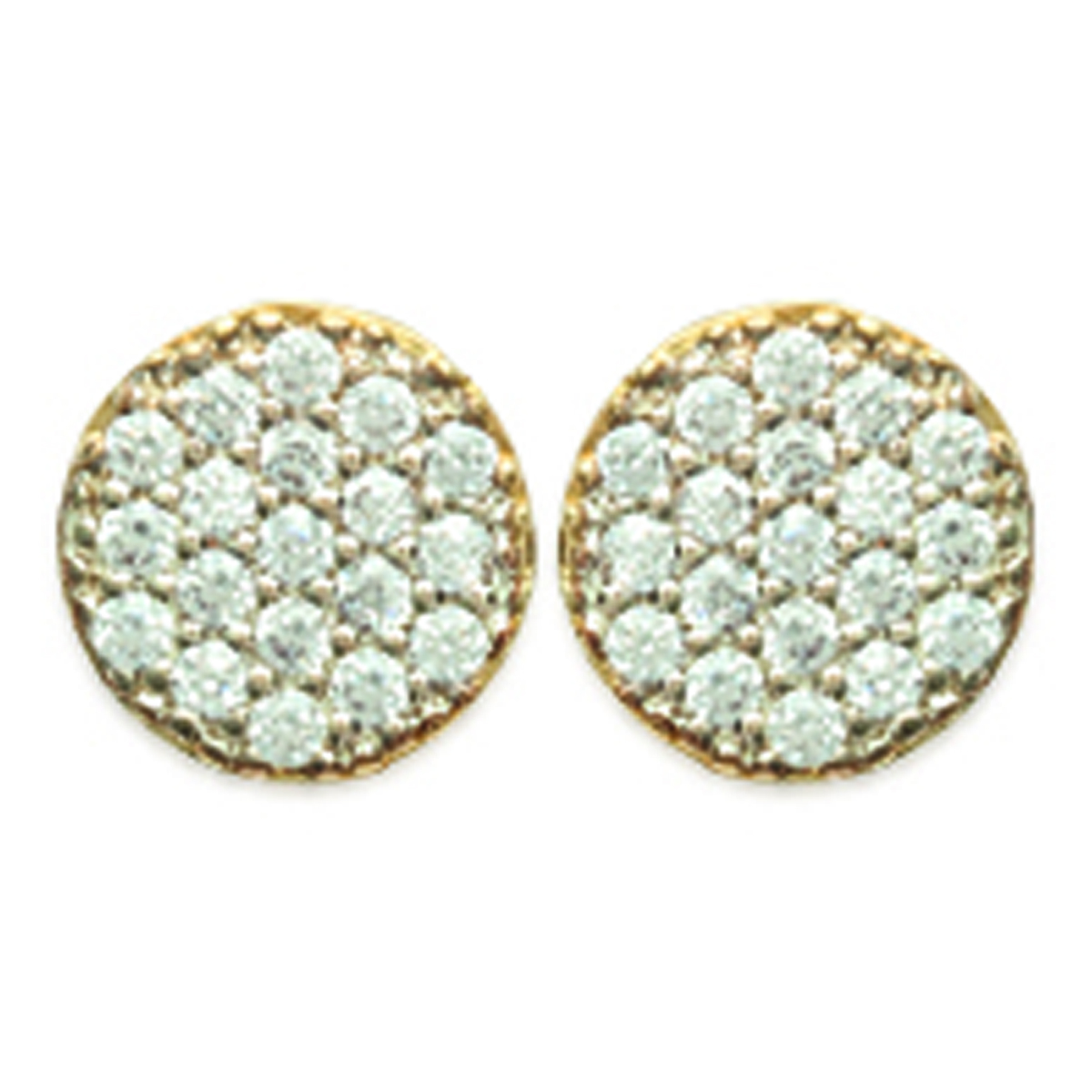 Boucles Plaqué Or \'Déesse\' blanc doré - 7 mm - [K7702]