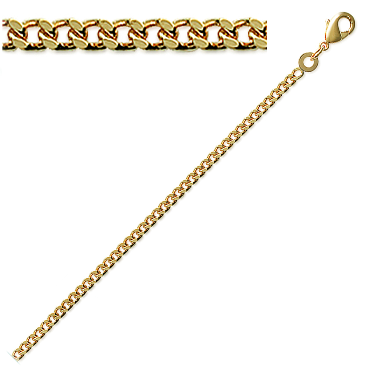 Chaine Plaqué Or \'Maille Gourmette\' 50 cm 24 mm - [K7720]