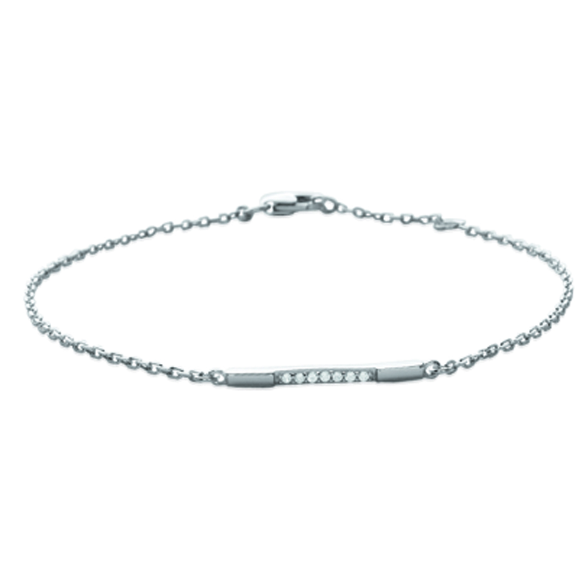 Bracelet Argent \'Déesse\' blanc argenté (rhodié) - 20x2 mm - [K7785]