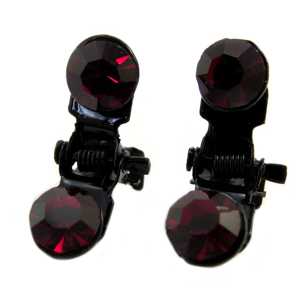 Paire minis pinces \'Sissi\' rouge foncé - 7 mm - [P5919]