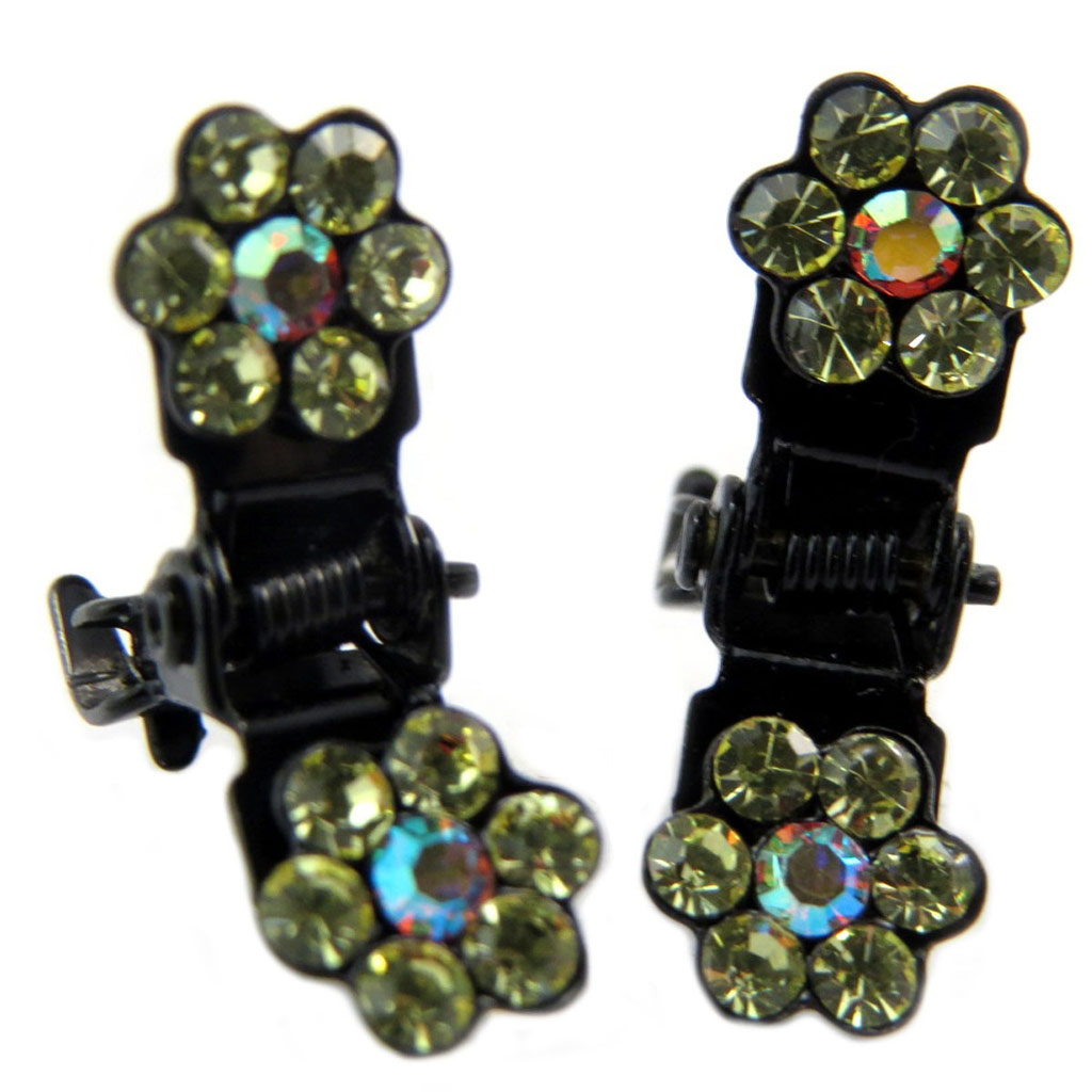 Paire minis pinces \'Sissi\' jaune (fleurs) - 8 mm - [P5938]