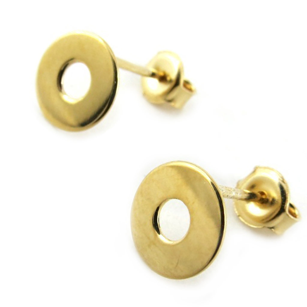 Boucles Plaqué Or \'Zen\' - 9 mm - [N2220]