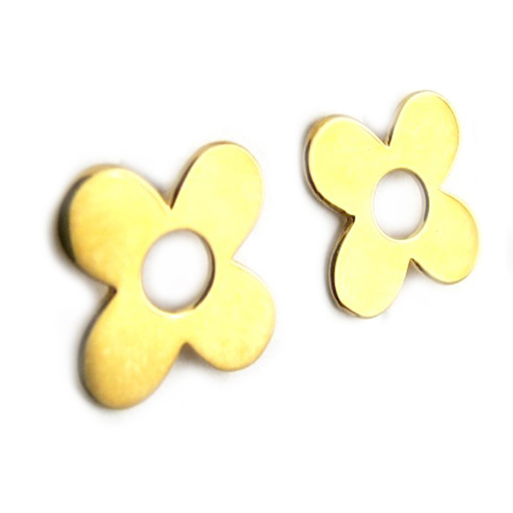 Boucles Plaqué Or \'Flora\' - 12 mm - [N2224]