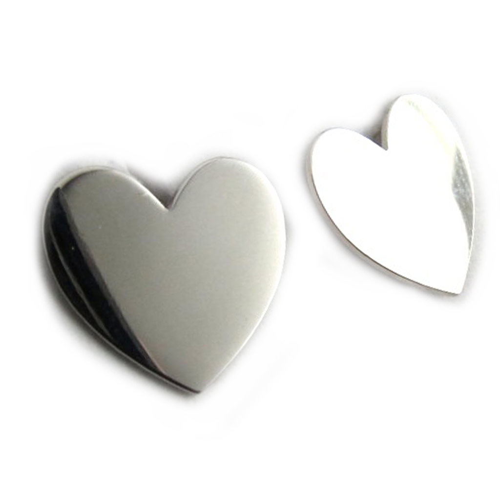 Boucles Argent \'Jeux de Cartes\' (coeur) - [N2227]