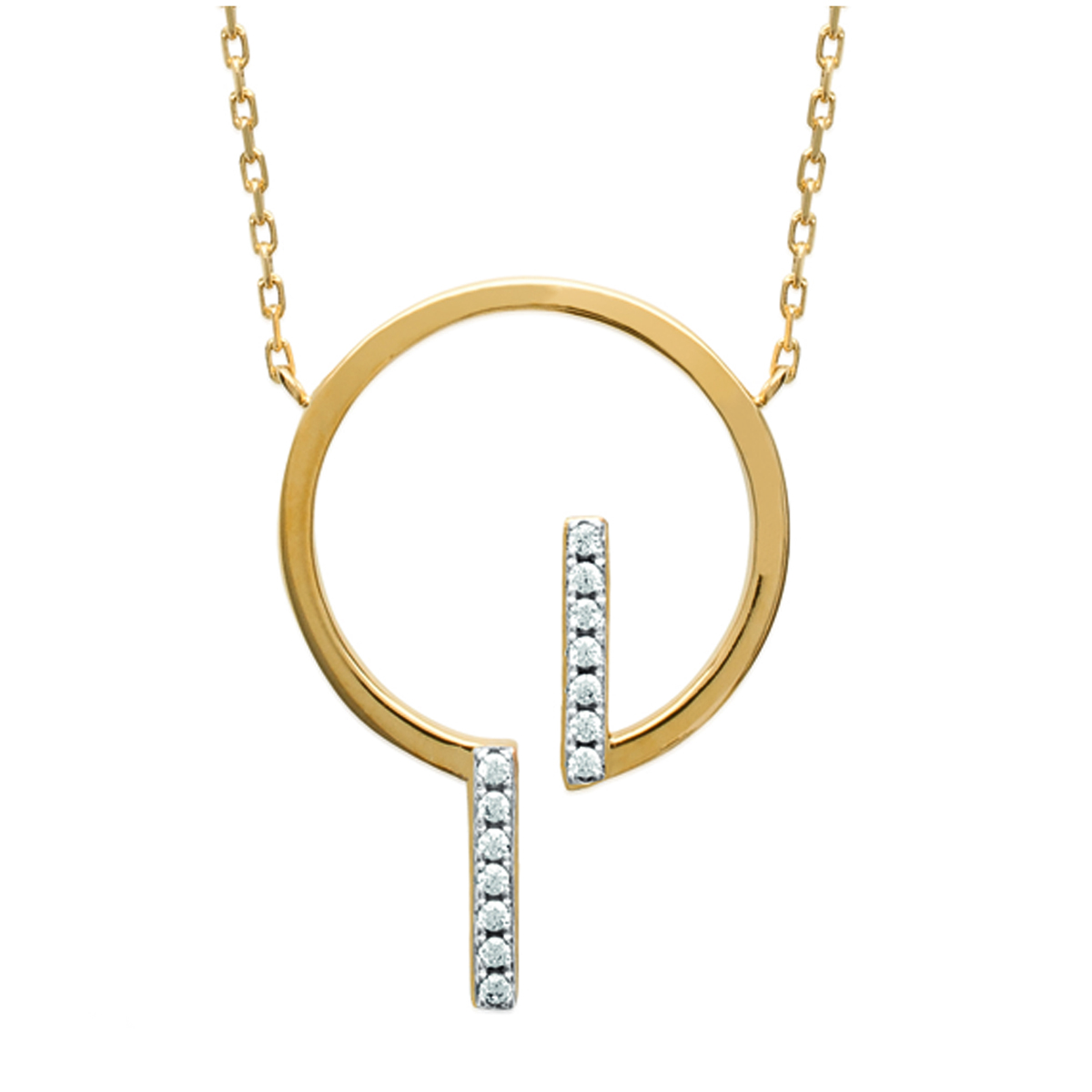 Collier Plaqué Or \'Sissi\' doré blanc - 29x20 mm - [N2894]