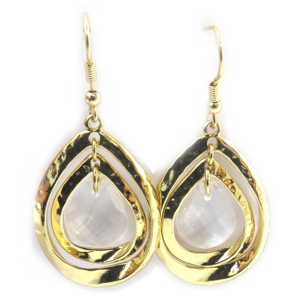Boucles Créateur \'Sissi\' blanc doré - [N3141]