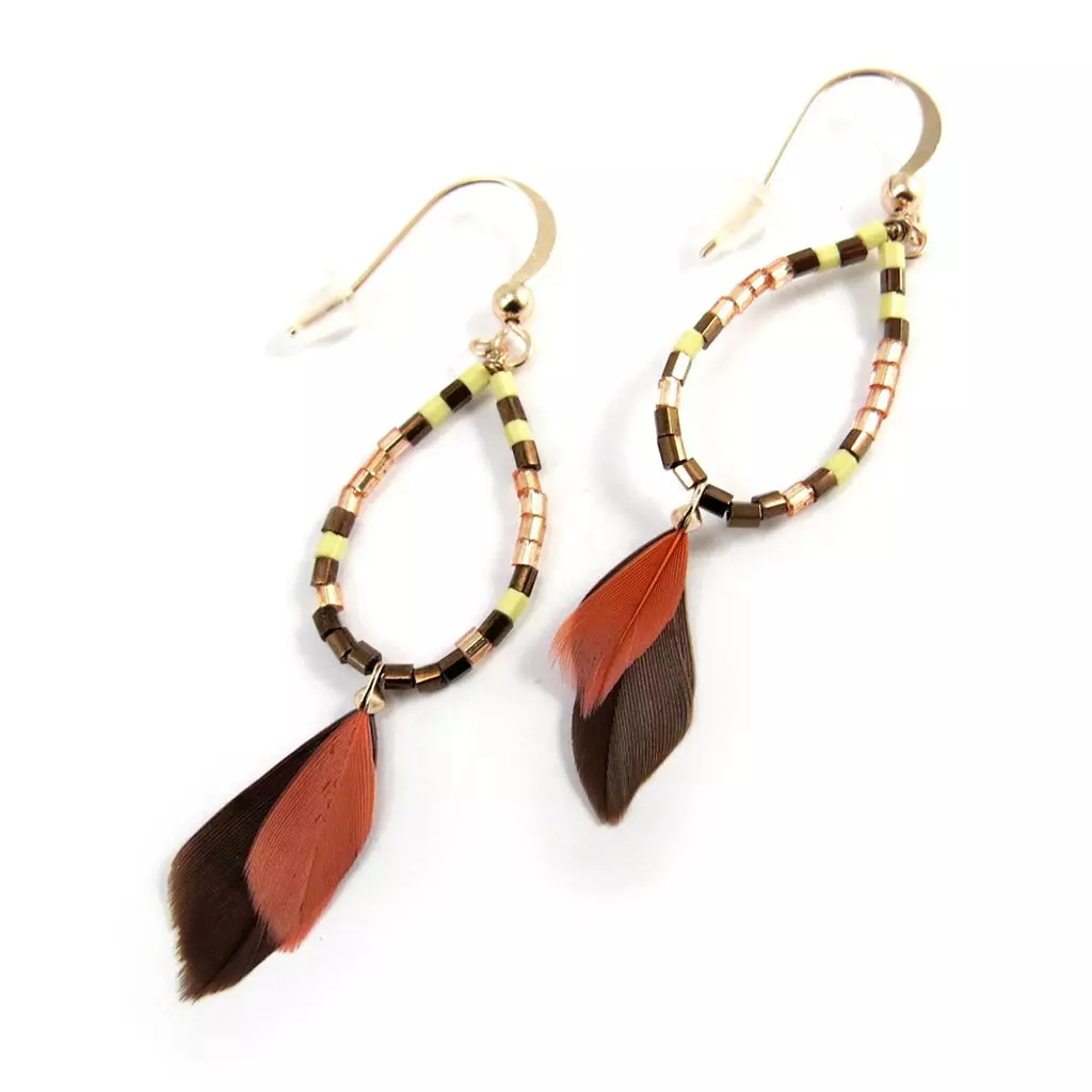 les trésors de lily Boucles 'Navajos' marron doré [N3148]