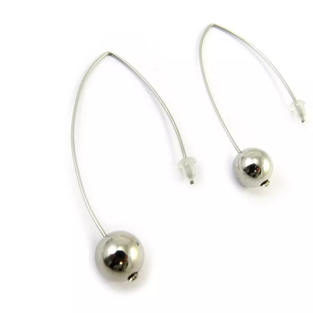 les trésors de lily Boucles 'Billes' argenté [N3172]