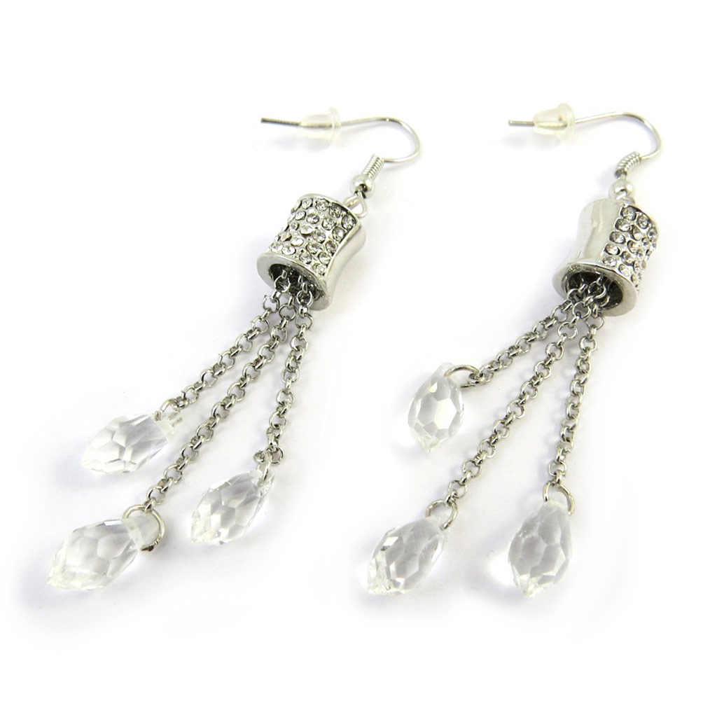 Boucles créateur \'Sissi\' blanc argenté - [N3174]