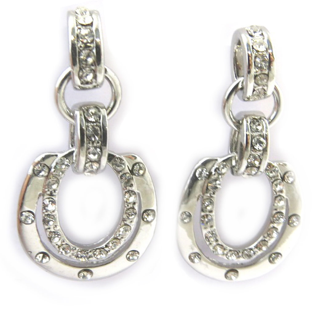 Boucles Créateur \'Sissi\' blanc argenté - [N3176]