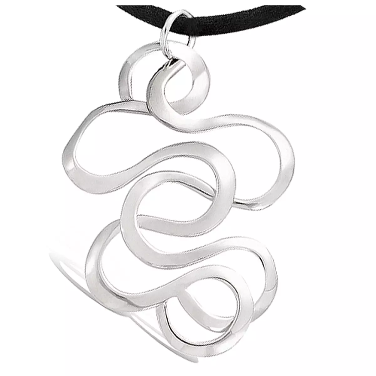 les trésors de lily Pendentif Argent 'Chorégraphie' argenté (rhodié) 5x3 cm [H2647]