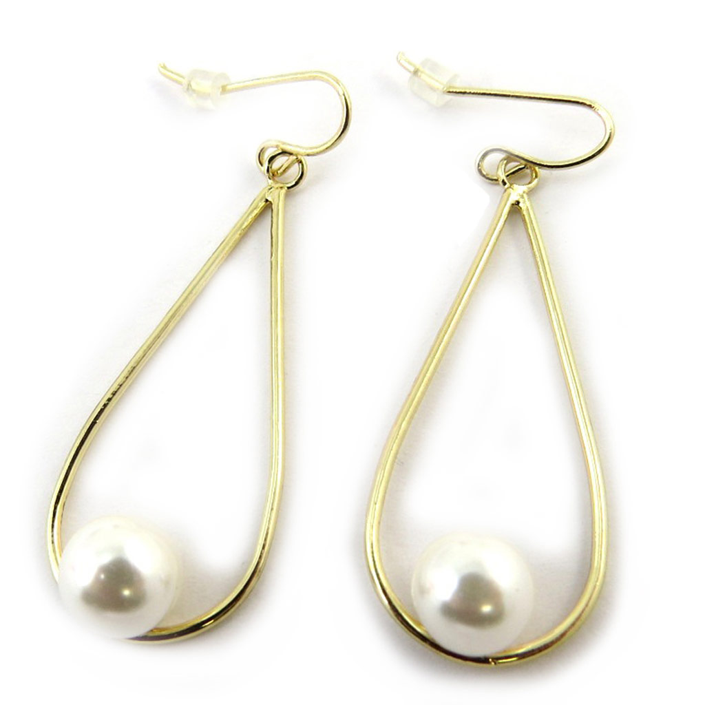 Boucles Créateur \'Perla\' ivoire doré - [N3704]