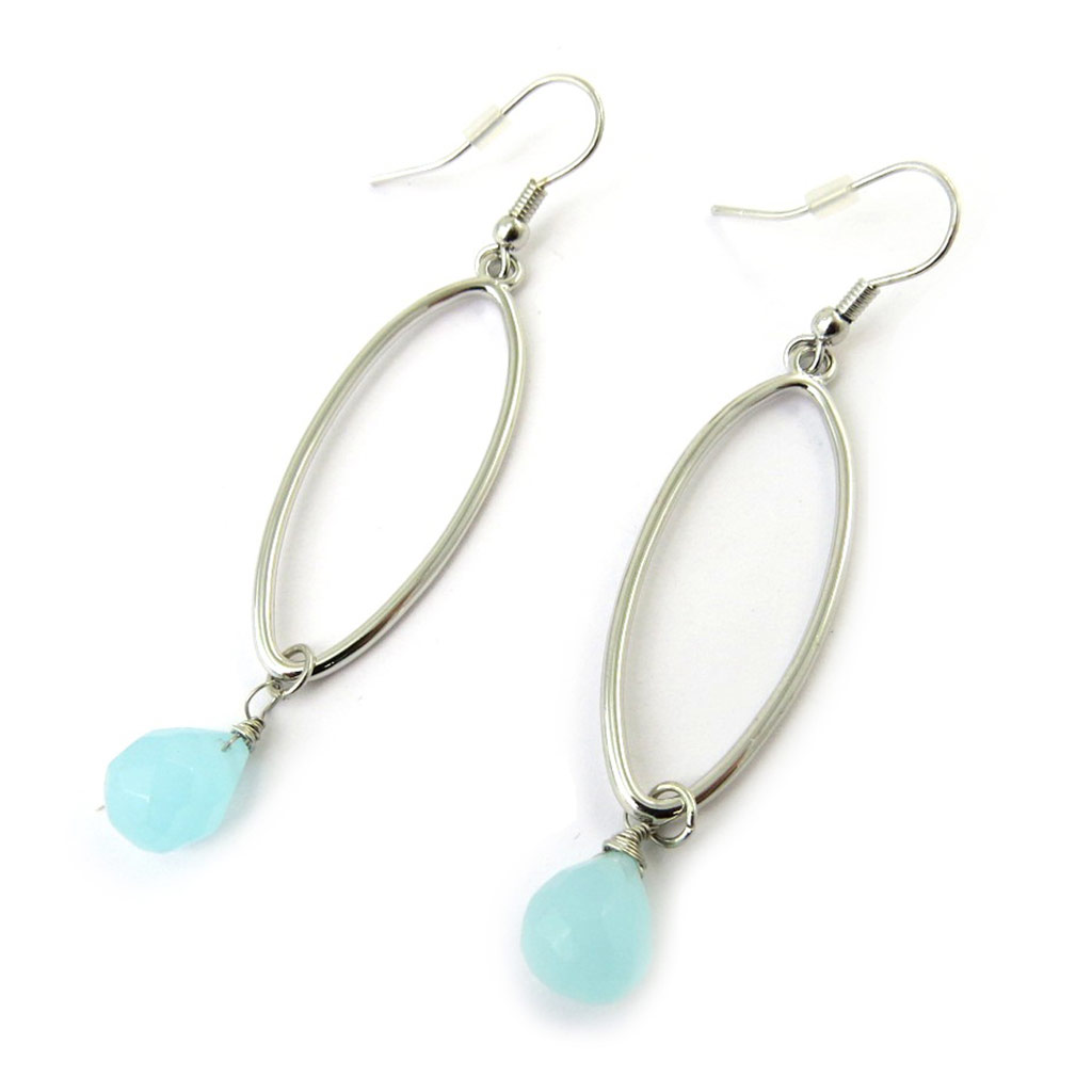 Boucles Créateur \'Scarlett\' bleu argenté - [N3706]