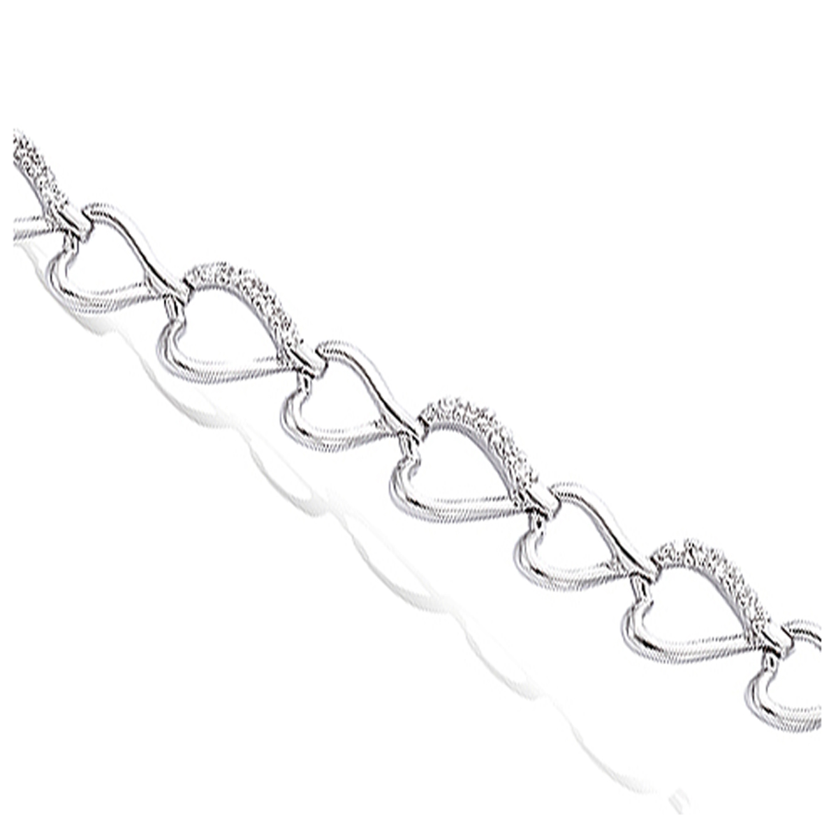 Bracelet Argent \'Love\' blanc argenté (rhodié) - 9 mm - [H2660]