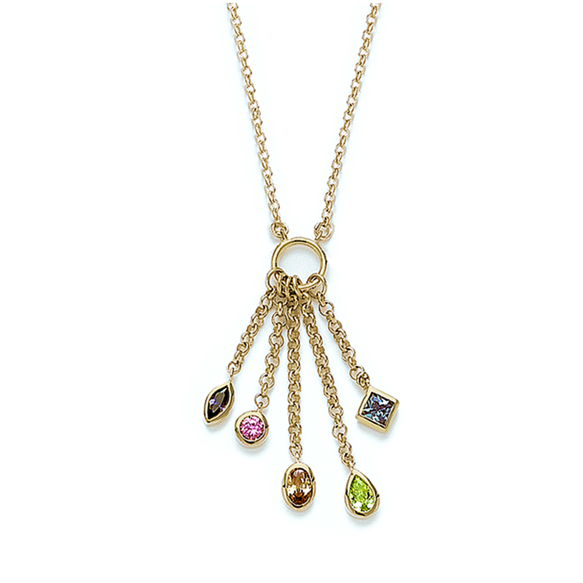 Collier \'Découverte\' Tutti Frutti doré - 4 cm - [D1357]