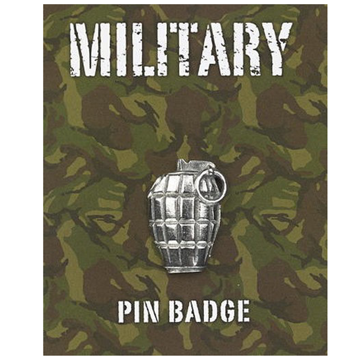 Broche pin\'s \'Military\' argenté (grenade) - 25x20 mm - [Q2102]
