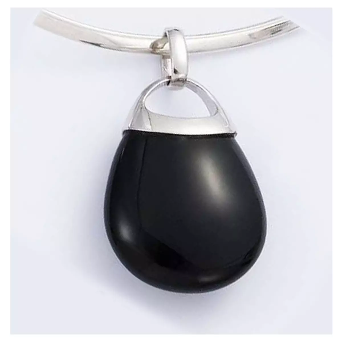 les trésors de lily Pendentif Argent 'Ruth' onyx argenté (rhodié) 30x20 mm [H2662]