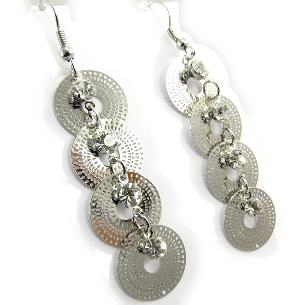 Boucles \'Chorégraphie\' argenté - [J7131]
