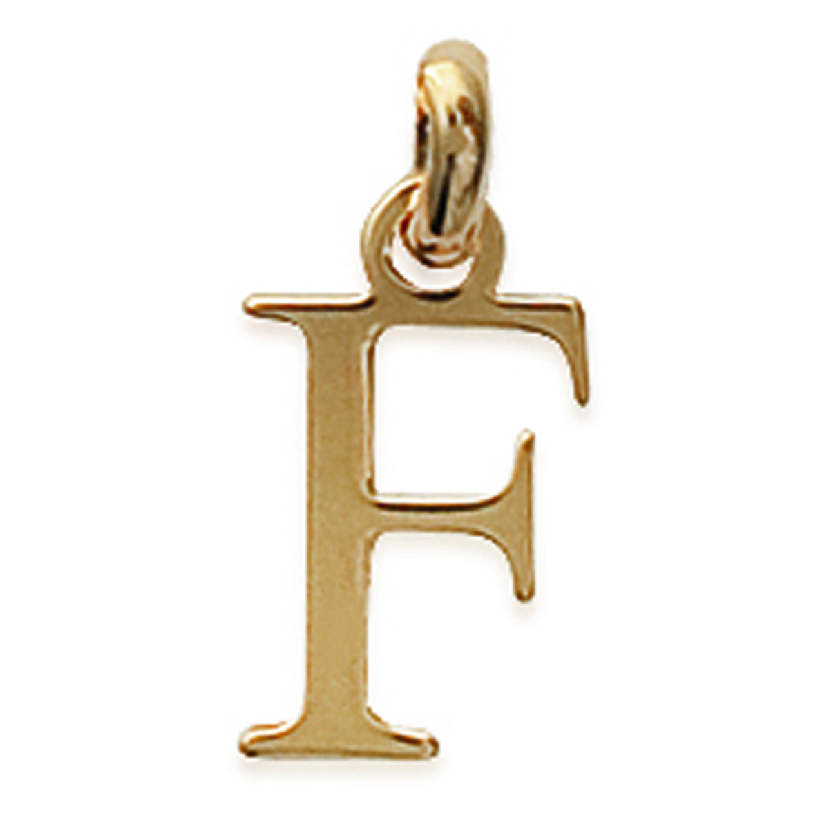 Pendentif Plaqué Or \'Lettre F\' doré - 8x11 mm - [C4414]