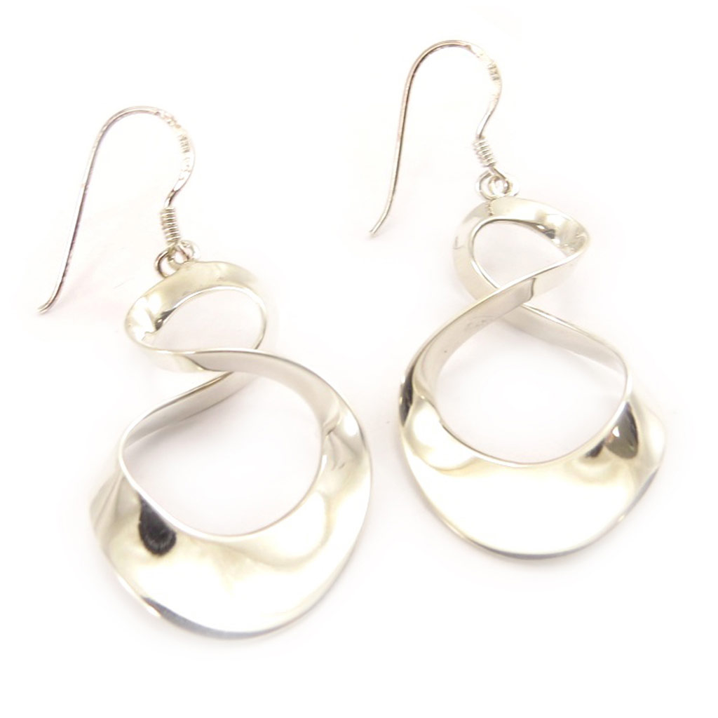 Boucles Argent \'Chorégraphie\'  - [C4418]