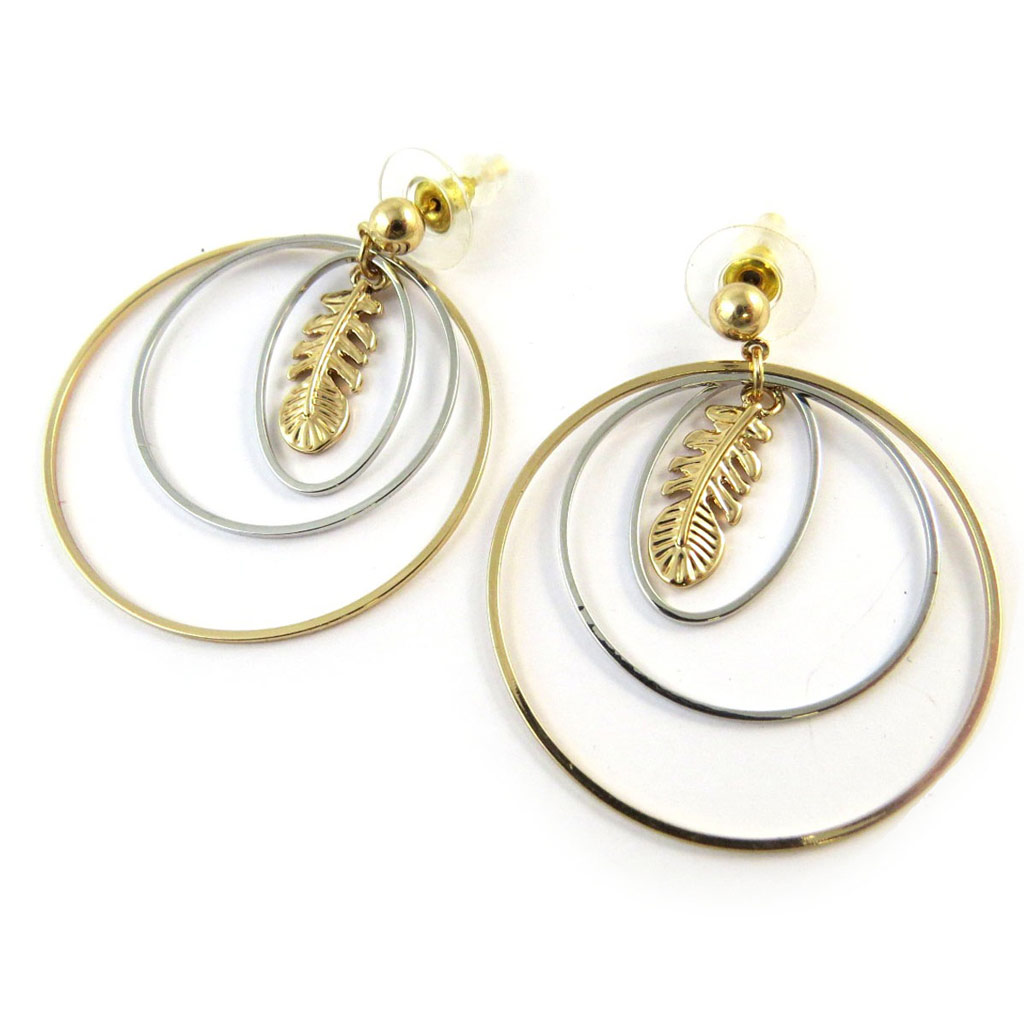 Boucles créateur \'Carmen\' doré argenté - [N8287]