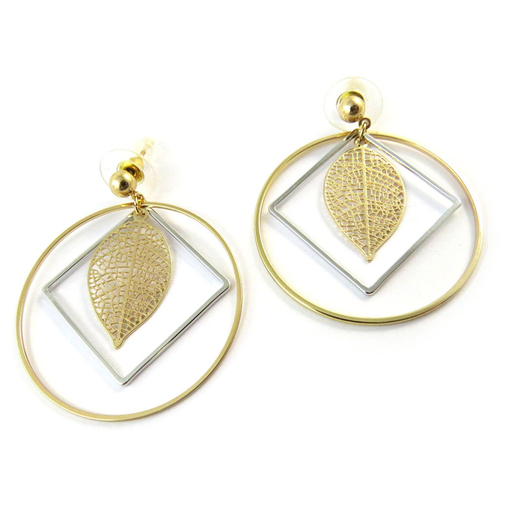 Boucles créateur \'Carmen\' doré argenté - [N8288]