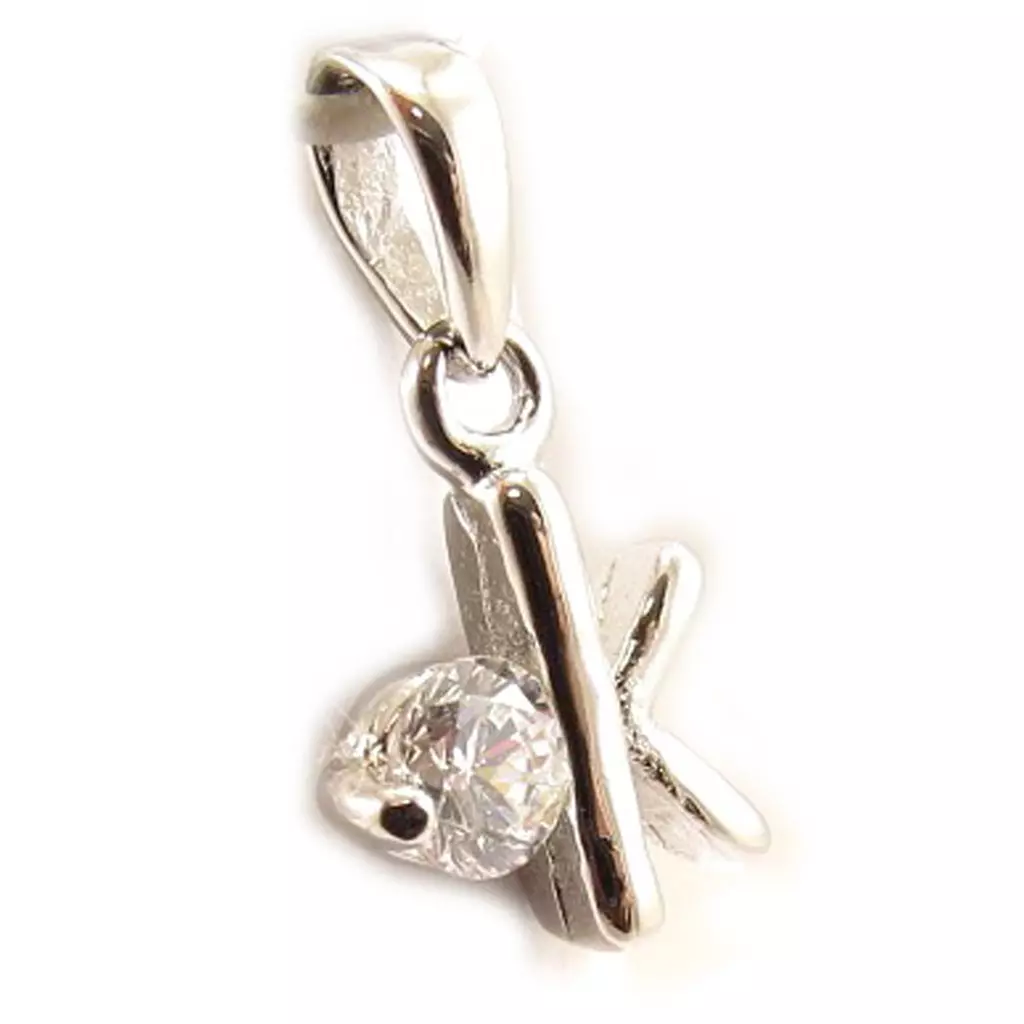 les trésors de lily Pendentif Argent 'OK' Blanc [C4609]