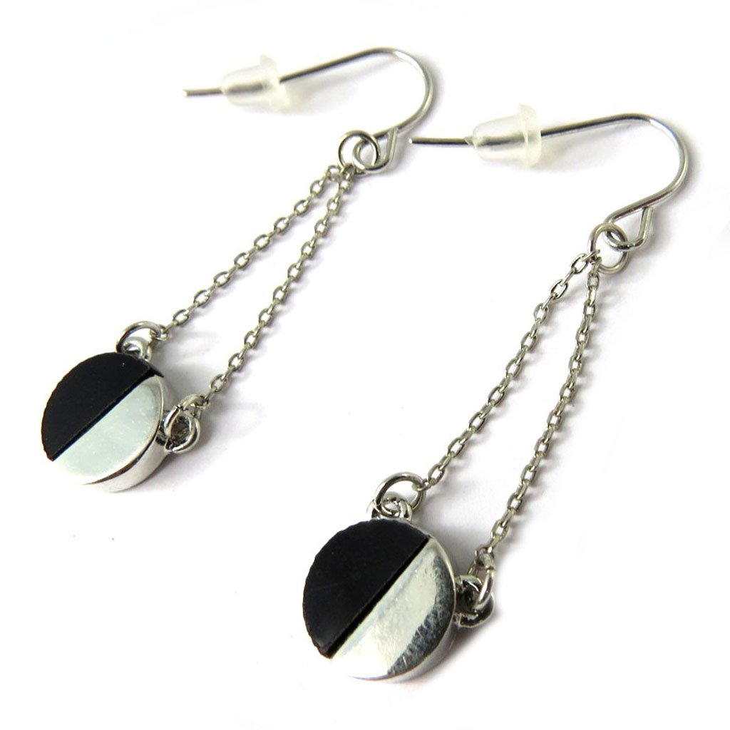 Boucles \'Cléopatra\' noir argenté  - [N8316]