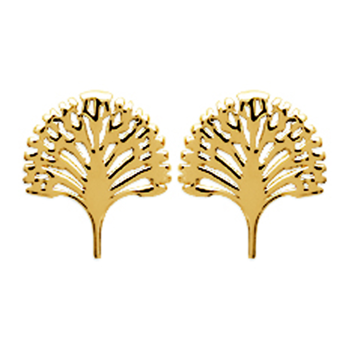 Boucles Plaqué Or \'Paons\' doré - 10x9 mm - [L6289]