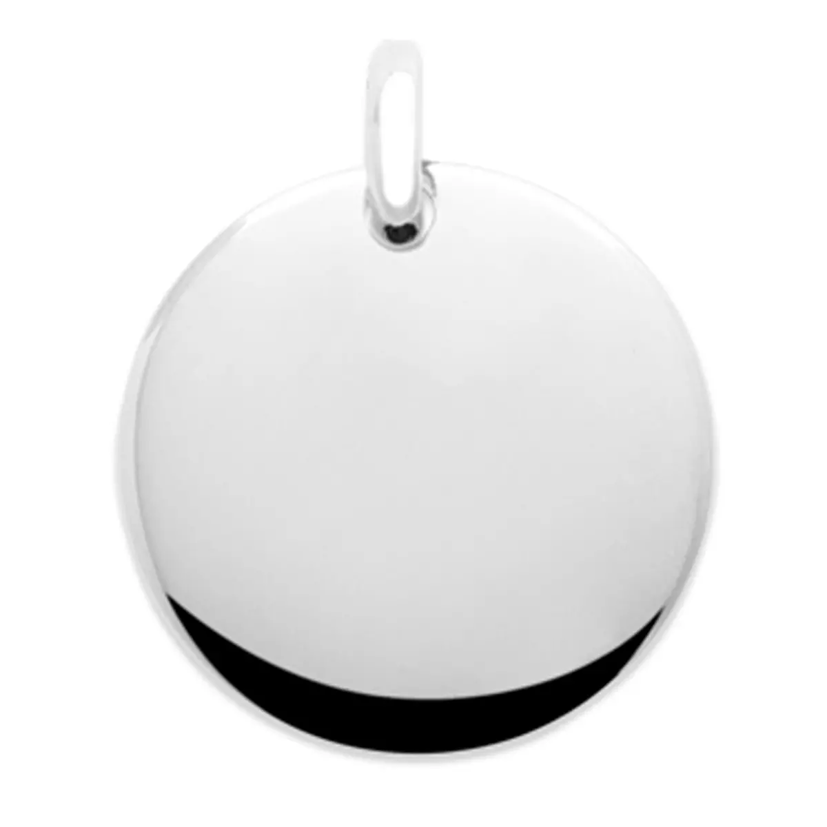 Pendentif Médaille Ronde En Argent 925 Rhodié 17mm - Gravure Incluse, Sachet Velours | Bijou Personnalisé Tata Gisèle