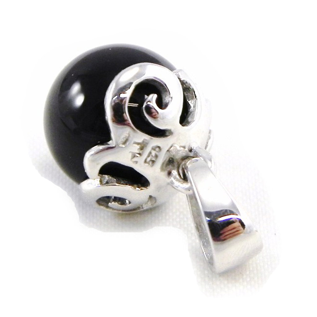 Pendentif Argent \'Ruth\' Onyx  - [C4748]
