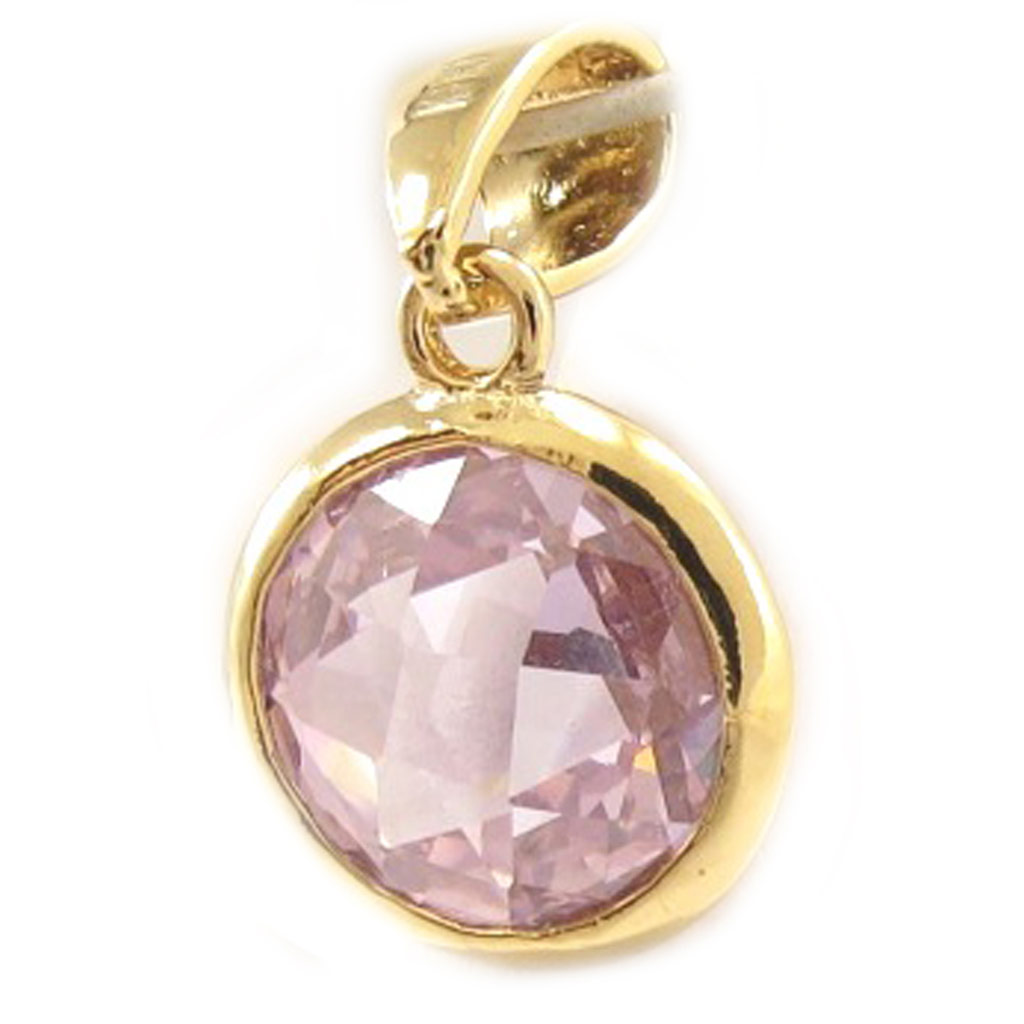 Pendentif Plaqué Or \'Linda\' Violet - [C4768]