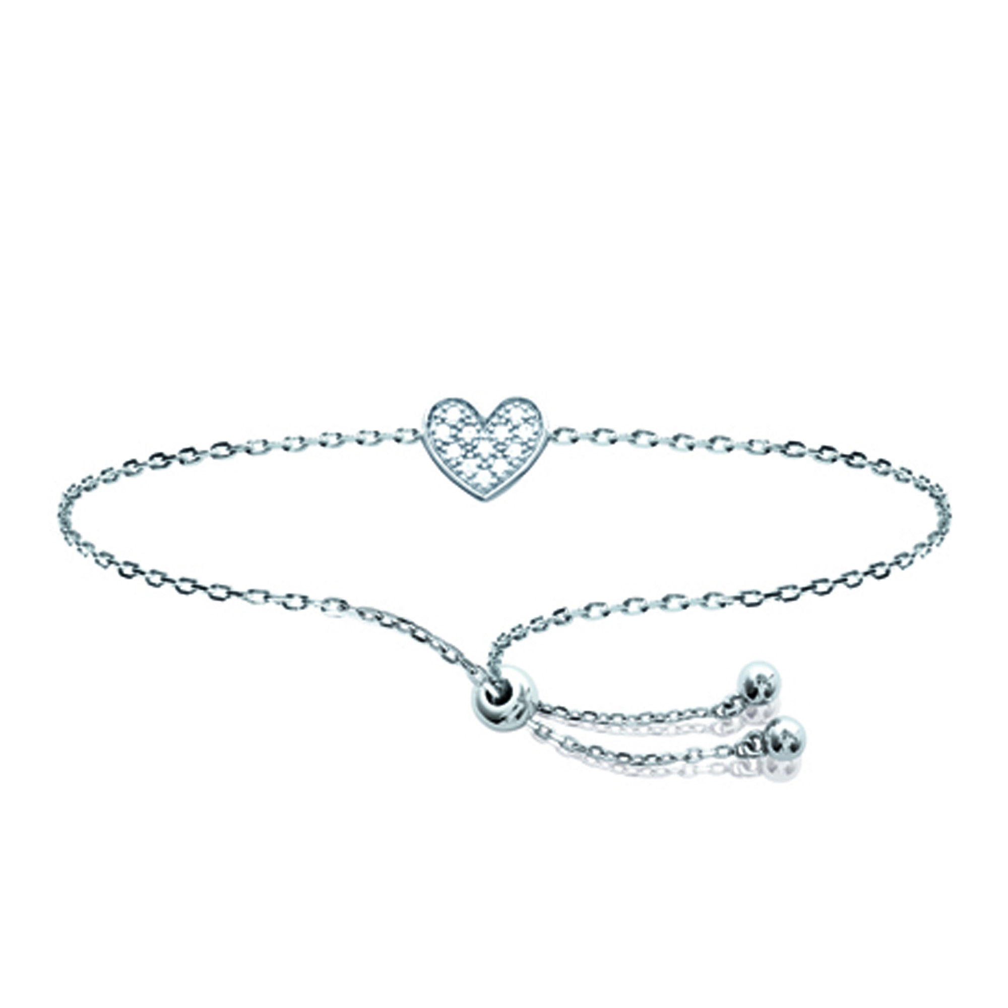 Bracelet Argent \'Love\' blanc (rhodié) - 10x8 mm - [N4004]