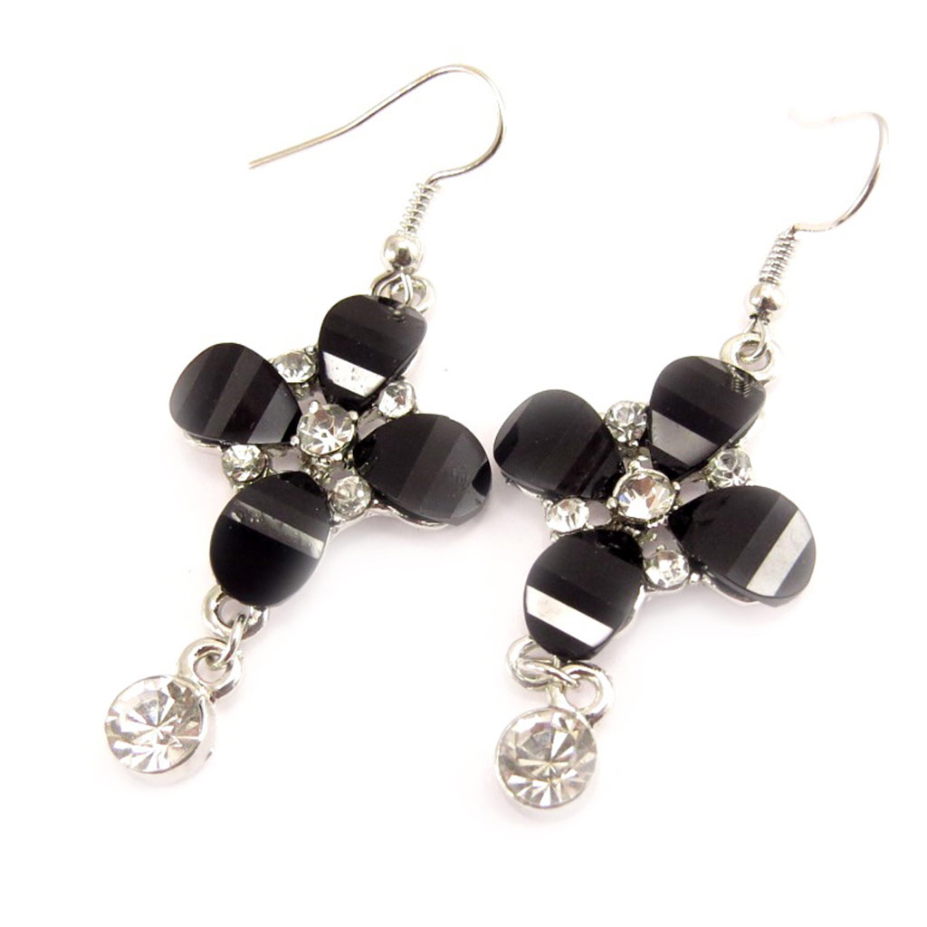 Boucles \'Princesa\' Noir Blanc - [C4835]