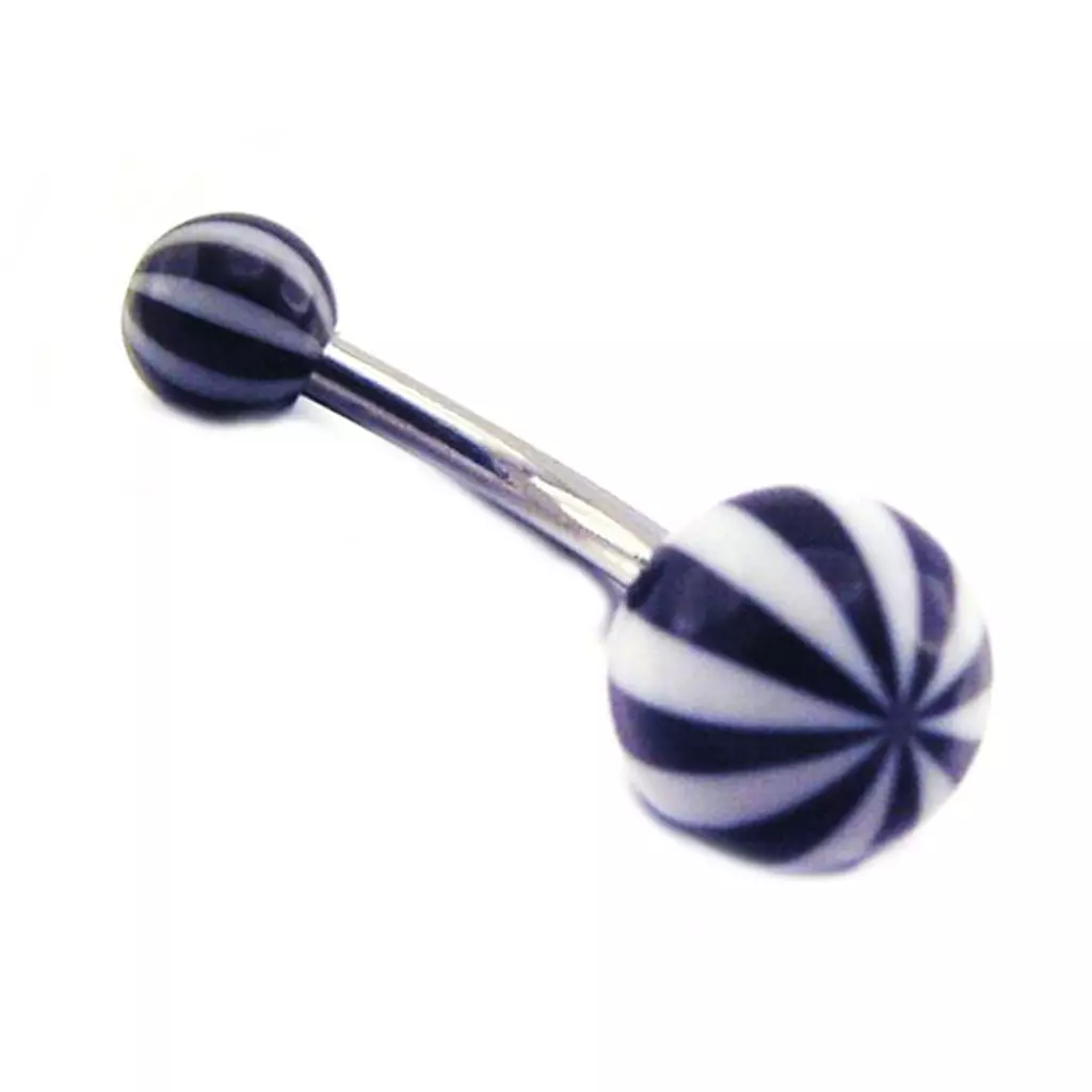 les trésors de lily Body Piercing Boule 'Tecno' Noir [C4948]
