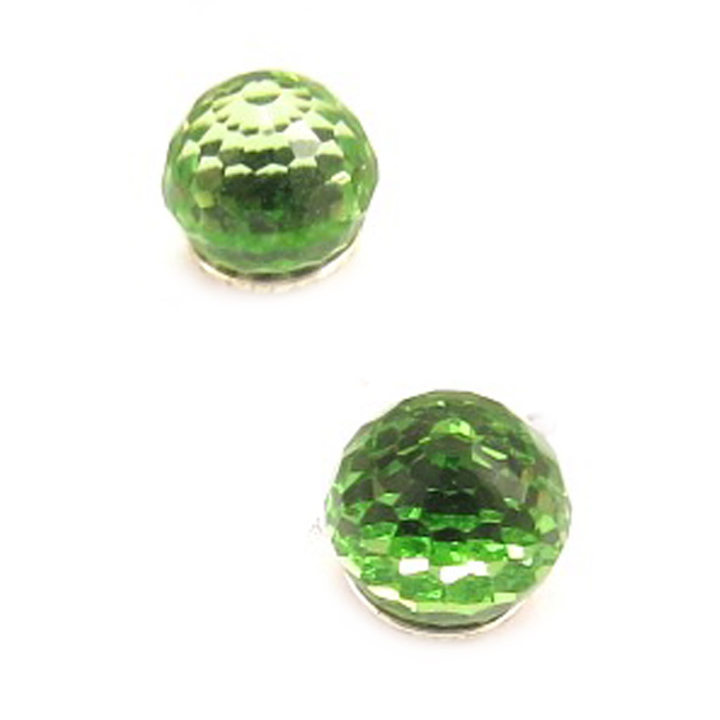 BO Argent \'Boules de Cristal\' Vert - [C4982]