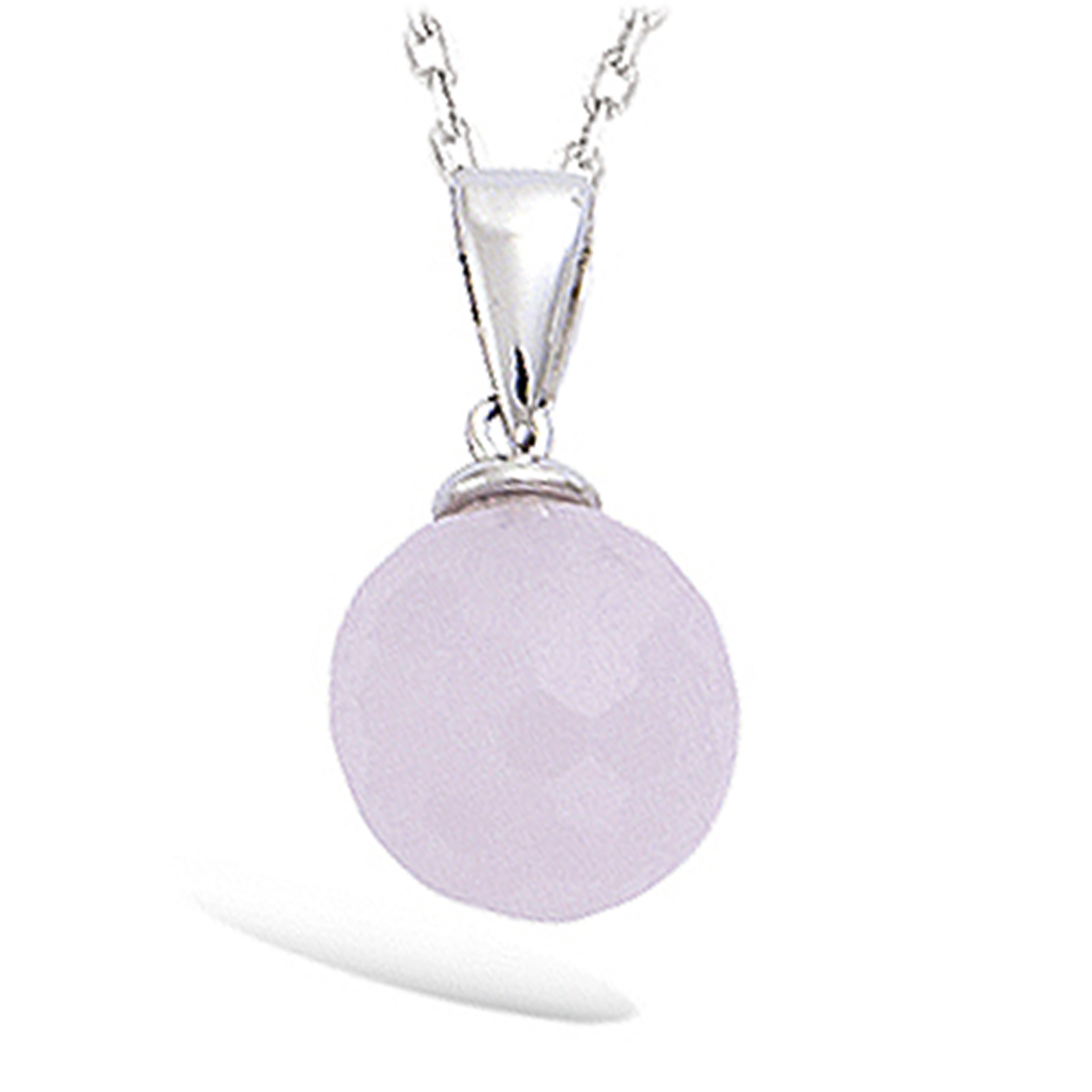Pendentif Argent \'Linda\' rose pâle - 10 mm - [N4035]