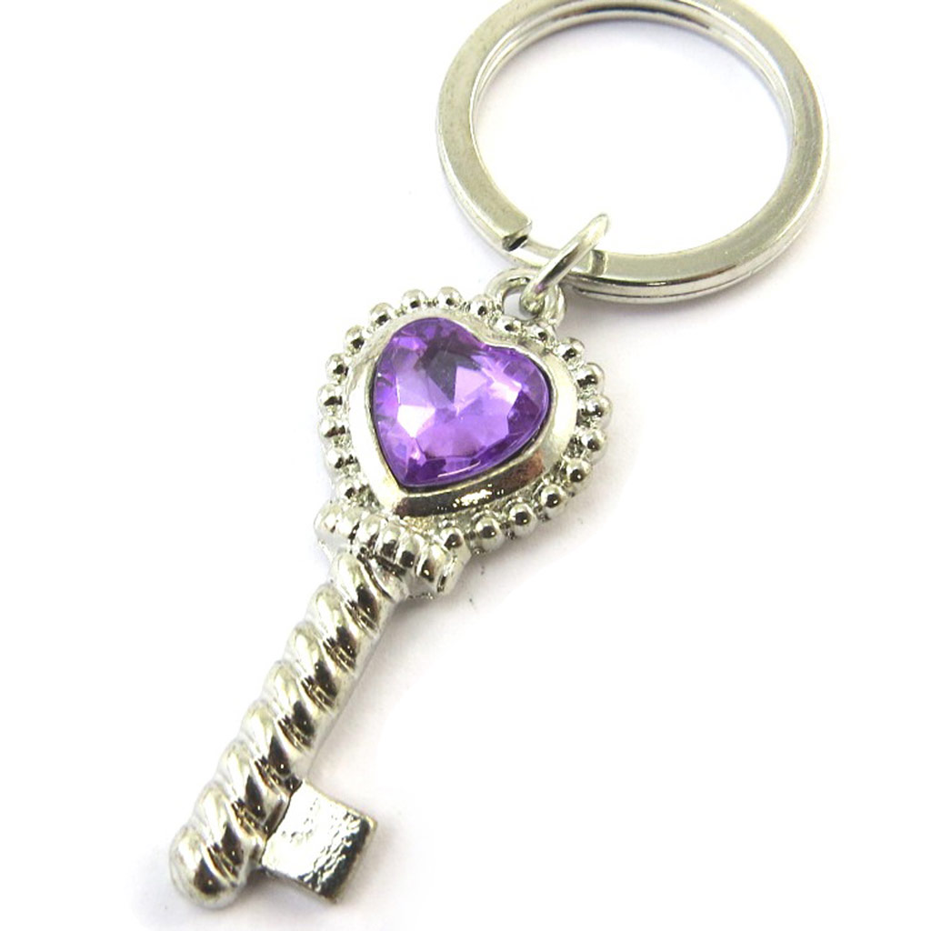 Porte-clés Créateur \'Clé d\'Amour\' violet - [N4111]